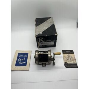 Vtg. FISHING REEL KALAMAZOO BalCl1 Thumbless NO. 23 + Box